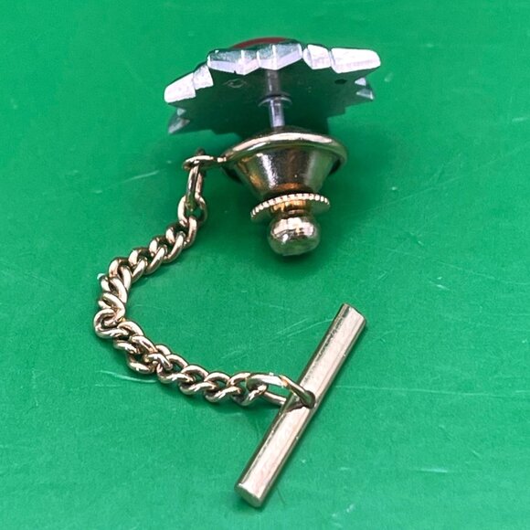 VTG Bell Trading Post Tie Tack Red Stone Starburst Men's Lapel Pin Mid Century - Picture 2 of 7